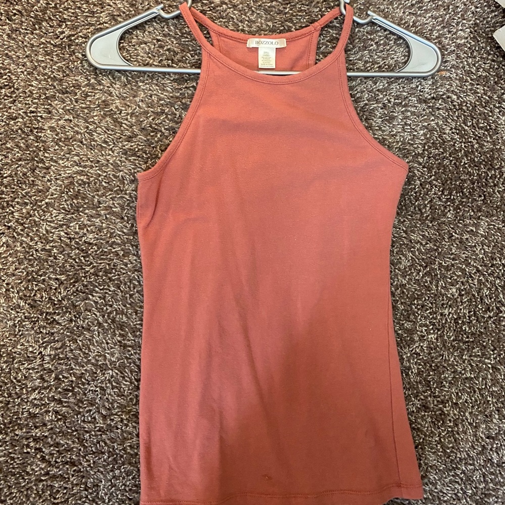 High Neck Spaghetti Strap Tank Top